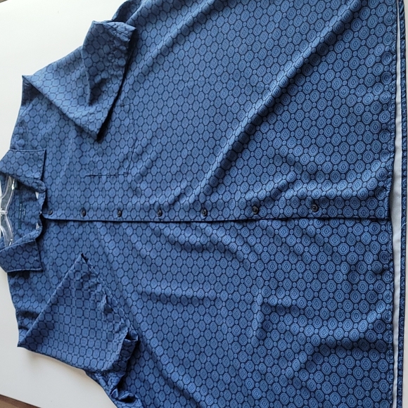 Perry Ellis blue stretch short sleeve shirt 3XL TALL - Picture 2 of 6